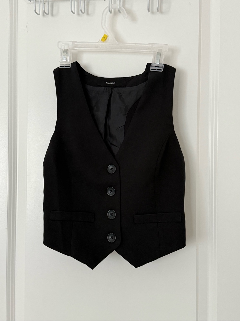 Black Women's Button-Front Tailored Vest